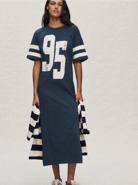 NWT Anthropologie Daily Practice Graphic T-shirt Midi Dress